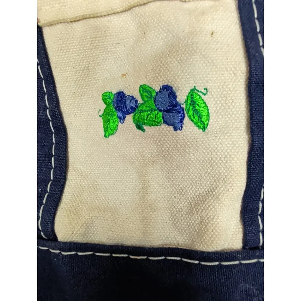 L.L. Bean Mini Boat and Tote Blueberry Embroidered USA Made Canvas Bag Blue 8''
